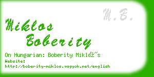 miklos boberity business card